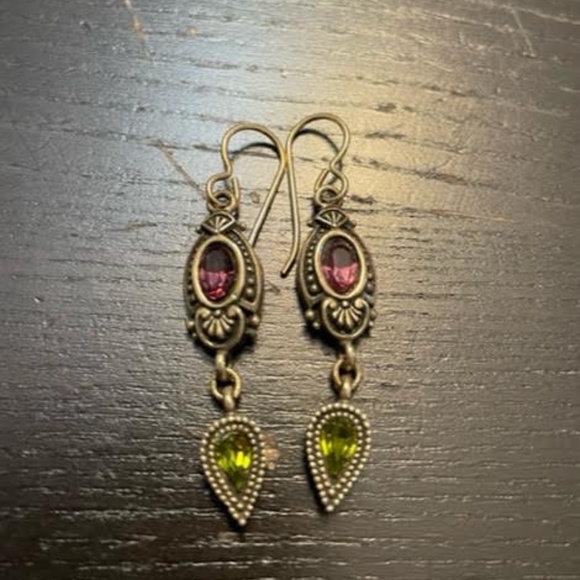 Vintage Patricia Locke Gold Tone Earrings with Swarovski Crystals - Picture 1 of 1